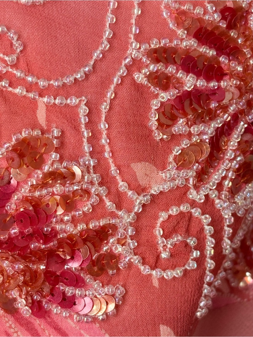 Nicole Miller Collection Vintage Silk Beaded Floral Slip Dress, Size 8 - Picture 4 of 5